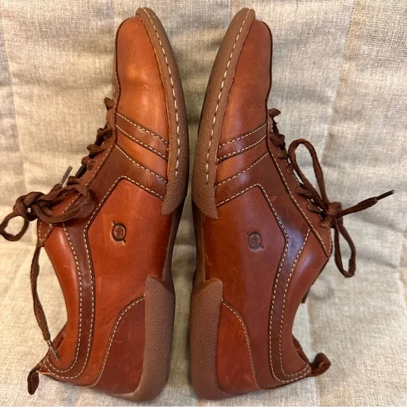 Born Oxford Mens 11 US 45 EU Brown Leather Two Tone Shoes Lace Up Casual - Picture 9 of 13